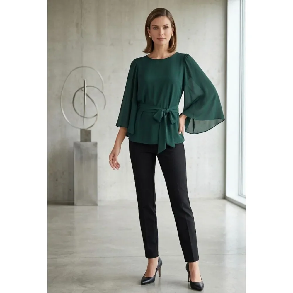 Worthington Green V-Neck Top Blouse Size M - Gently Used - Picture 1 of 5